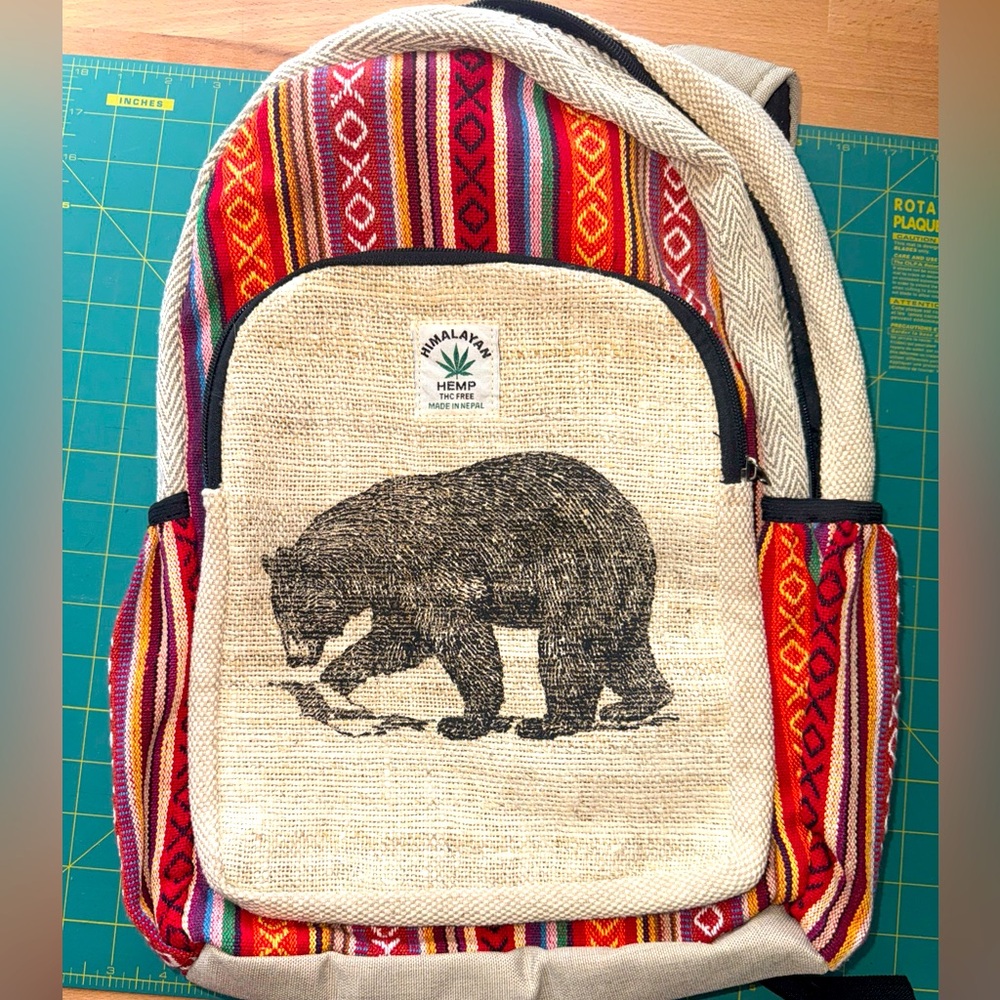 Pure Hemp Backpack With Bear. - image 1